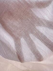 GlowEve CURVE Plus Size Women Elegant Simple Solid Color Pleated Collar Colorful Button Decor Round Neck Short Sleeve Blouse - White - View 3