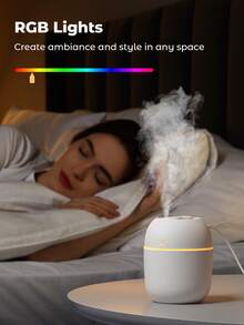 1pc Mini Humidifier, Aroma Diffuser, USB Car Aroma System, Cute Desktop Decor With Mood Light, Help Improve Air Quality And Sleep For Home, Office, Living Room, Kitchen, Bathroom - Multicolor - View 3