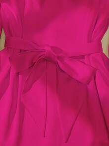 GlowEve 女士纯色长袖单排扣休闲通勤衬衫 - 玫紅色 - 查看 3