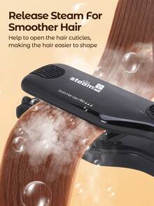 JMMO Steam Hair Straightener Professional Titanium Ceramic Strong Steam Flat Iron Styler Professional Steam Hair Straightener & Styling Tool Steampod Professional Styler For All Hair Types