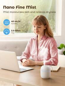 1pc Mini Humidifier, Aroma Diffuser, USB Car Aroma System, Cute Desktop Decor With Mood Light, Help Improve Air Quality And Sleep For Home, Office, Living Room, Kitchen, Bathroom - Multicolor - View 4