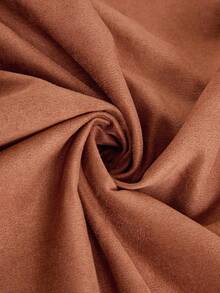 SHEIN Frenchy Plus Size Women Solid Color Casual A-Line Skirt, Suitable For Daily Commute Skirt Brown Skirt Casual For Women - Brown - View 7
