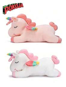 POKOJA LAND 独角兽毛绒玩具，9.8英寸，柔软独角兽毛绒抱枕，儿童女孩礼物，生日礼物，节日装饰，家居装饰，春夏皆宜 - 彩色 - 查看 1