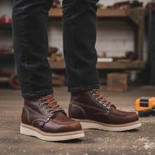 Botín Casual para Caballero Modelo 0955A de Caña Alta con Cordones - Bota Robusta de Estilo Retro (Heritage) - Calzado Masculino de Alta Resistencia y Confort Básico - Ideal para Looks Streetwear y Casuales. - Shedron - Ver 5