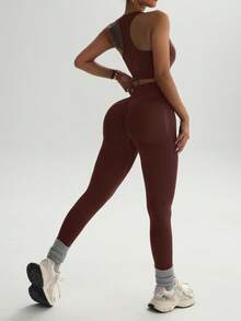 SHEIN Sports 女士纯色简约休闲运动套装 - 彩色 - 查看 7