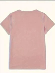 Camiseta de manga corta ajustada con estampado digital de FIGURITAS de verano - Rosa - Ver 2
