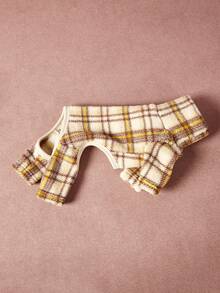 PETSIN Pawparrel 1件宠物秋冬时尚经典格子印花双面毛绒保暖弹力舒适狗狗高领连体衣 - 彩色 - 查看 4