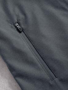 PAVTROS 男士休闲立领长袖拉链夹克 - 深灰色 - 查看 4