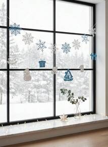 Cirelle 1 套/包圣诞派对背景悬挂装饰可爱雪花装饰花环，圣诞节