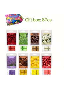 Madebyblanc 1 件/8 件香薰蜡烛、蜡烛套装、香味蜡熔化物、冰香薰蜡烛、（3 盎司）什锦蜡烛加热器块/挞 - 玫瑰、香草、咖啡、栀子花、薰衣草、檀香、柠檬、苹果肉桂、秋季香味蜡天然蜡熔化物大豆蜡块用于房间香薰蜡油燃烧器蜡挞香薰礼品套装适合女性。 - 彩色 - 查看 5