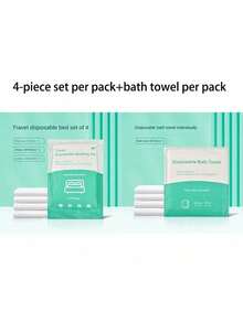 4PCS Bed Set Disposable Portable Travel Bedding Hotel Disposable Bedding Business Travel Bedding Travel Hotel And Hospital Trains Camping Essential Bedding Disposable Bedding Set Travel Queen Bed Disposable Sheets Travel Is Ready To Use Clean And Hygienic