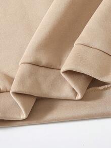 Vacaura 2 件套青少年男孩休闲连帽运动衫和运动裤，针织，秋冬 - 卡其色 - 查看 8