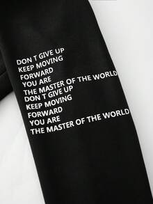 Vacaura 2pcs/Set Teenager Casual Letter Print Long Sleeve Sweatshirt And Drawstring Waist Jogger Pants Sports Outfit Fall Winter