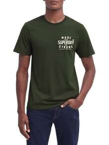 Superdry Men's Workwear T-Shirt Dark Olive - Green - View 1