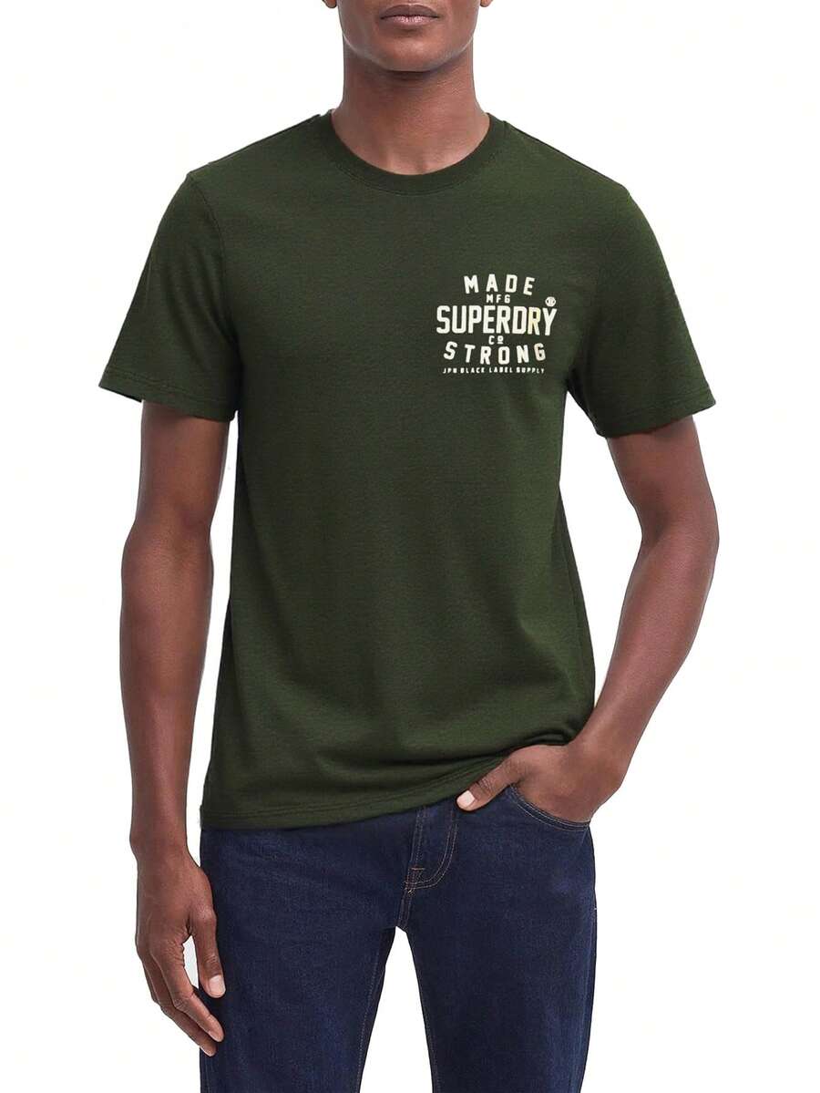 Superdry Men's Workwear T-Shirt Dark Olive - Green - View 1