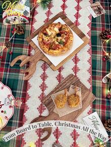 2 件/1 件柚木鹿角形砧板、面包板、蔬菜切菜板、水果切菜板、托盘 - 棕色 - 查看 6