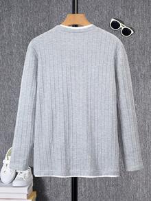 SHEIN Mirajuku 青少年（男童）撞色领休闲T恤，春秋季