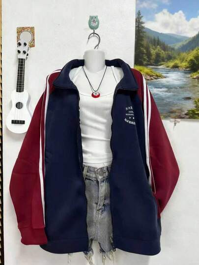 Lalippa Women's Contrast Color Casual Long Sleeve Raglan Sweatshirt