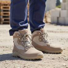Bota Estilo 0720 de Diseño Funcional para Hombre | Calzado con Sistema de Cordones y Ojales Reforzados | Zapatos Estilo Exterior de Suela Ancha para Uso en Diversos Terrenos - Arena - Ver 7