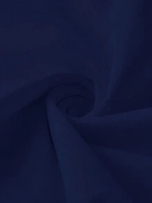 SHEIN EZwear Áo thun dài tay cổ lọ nhún bèo màu xanh navy dành cho nữ, phù hợp cho mùa thu/đông - Màu xanh lam - Xem 6