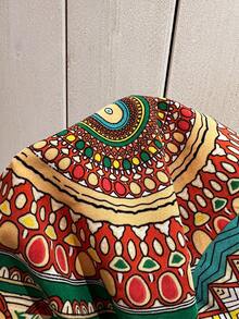 Wildy Summer Mandala Print Asymmetrical Hem Tube Bodycon Top - Multicolor - View 6