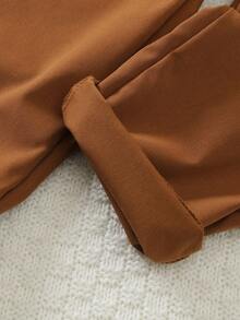 SHEIN Bộ 2 món/Bộ áo sơ mi tay ngắn cổ đứng và quần ống rộng cho bé trai, chất vải mềm mại và thoải mái, thích hợp mặc thường ngày, đi chơi và đi nghỉ - Nhiều màu - Xem 4