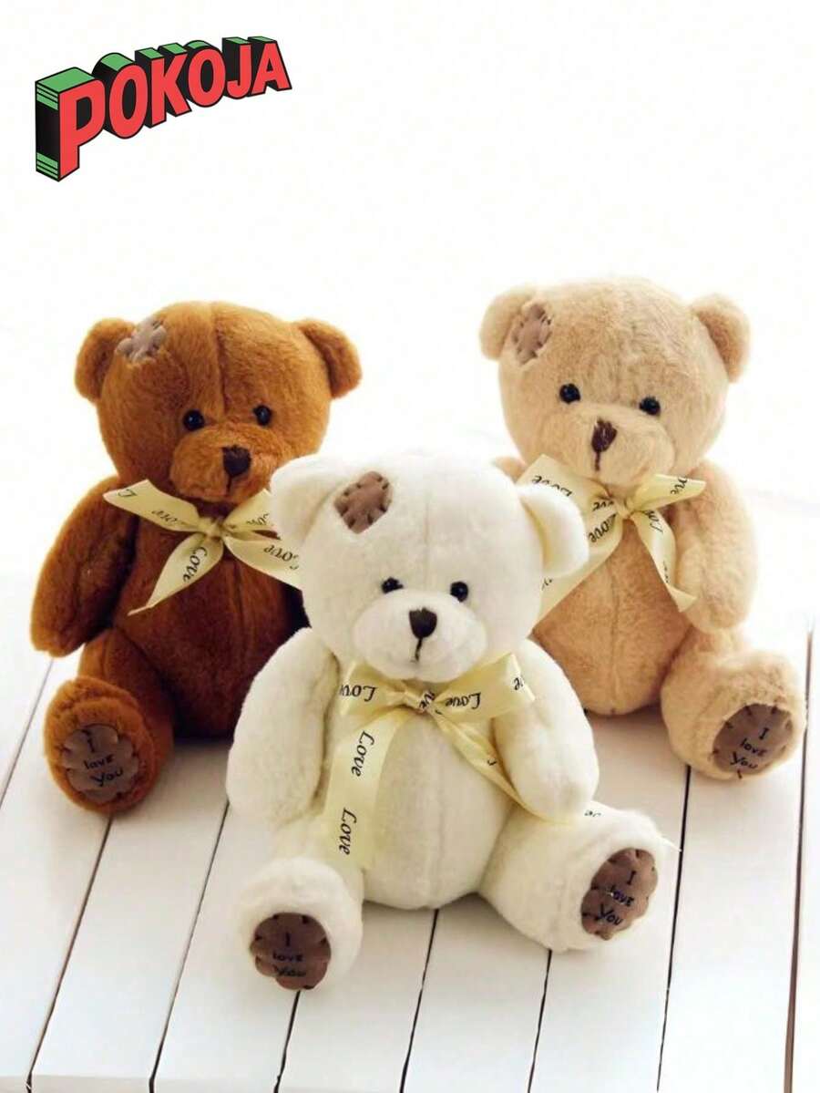 POKOJA LAND - BESTSELLERS 5.11in Lovely Teddy Bear Plush Toys Stuffed Soft Animal Bear Kawaii Dolls For Kids Baby Children Valentine Gift Birthday Gift Christmas Decor Home Kids Girls Gifts Festival, Spring To Summer - Multicolor - View 1