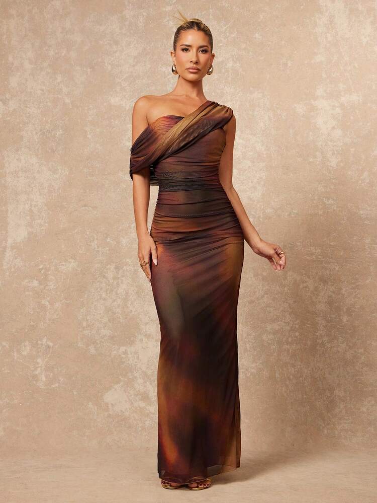 Lumalex Vestido largo ajustado sin mangas con diseño de abertura y pliegues retorcidos, elegante y sexy, para primavera/verano - Multicolor - Añade 5