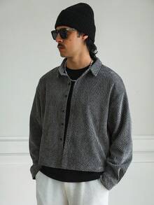 HUEFORM 男士休闲印花长袖衬衫 - 灰色 - 查看 5