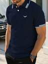 Manfinity Mode Men's Casual Commuter Printed Short Sleeve Polo Shirt
