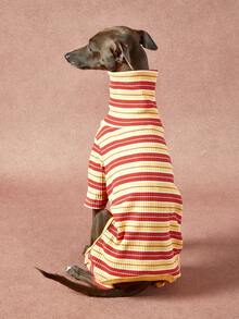 1pc Pet Autumn/Winter Fashion Classic Retro Warm And Elastic Comfortable Dog High Collar Jumpsuit - Multicolor - View 5