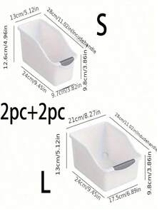 4pcs/2pcs/1pc Plastic Multifunctional Storage Box, Arc Pulley Design, Suitable For Household Cleaning Products, Household Necessities, Storage Boxes, Baskets, Household Finishing Containers. - Multicolor - View 19