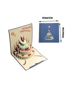 Joivida 1pc Pop-Up 3D Birthday Card For Cake, Colorful And Three-Dimensional "Happy Birthday", Small Creative Card, Suitable For Thanksgiving Day, Warm Blessings From Relatives, Friends, Teachers And Colleagues, The Best Birthday Gift, For Leaders And Classmates - Multicolor - View 6