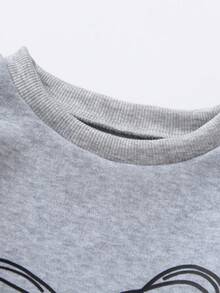 Genkimix Kids 两件套女童针织抓绒卫衣，饰有3D蝴蝶结和英文印花，搭配修身针织裤，可爱时尚，适合秋冬休闲穿着