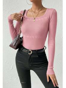 Women´s cute Knitted Top - Rosa - Ver 1