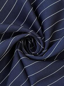 Firerie 休闲优雅格纹不对称下摆衬衫，适合通勤、日常休闲和时尚商务穿着/秋季女装/返校季/教师装/外出上衣/商务休闲女装/条纹衬衫/商务休闲女装/教师衬衫 - 藏蓝色 - 查看 8