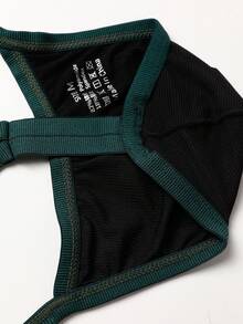 WENEZON Tanga sexy de hombre con bloqueo de color y recorte en la parte trasera - Negro - Ver 4