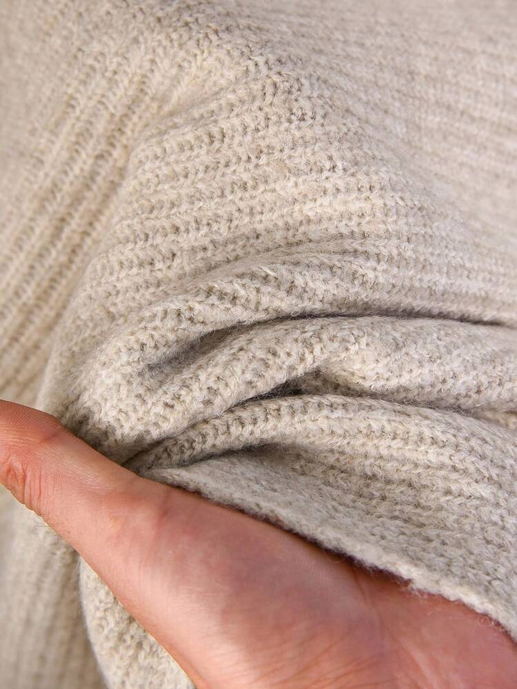 CosyJoli Plus Size Women's Solid Color Turndown Collar Long Sleeve Loose Casual Pullover Sweater Women Collared Sweater Lightweight Knit Sweater Ribbed Sweater Sweater For Women V-Neck Pullover Sweater Women Pullover Ribbed Knit Sweater In Fall/Winter | SHEIN USA