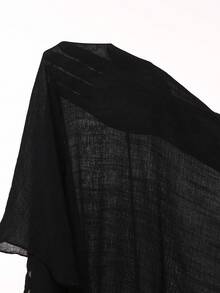 Swim Vcay Summer For Women 1pc Solid Color Ruffle Trim Sheer Beach Cover Up Pants Summer - Black - View 6