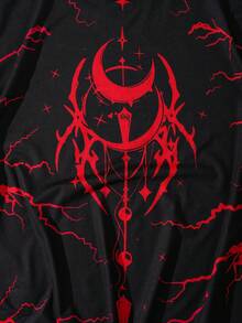 ROMWE MEN Spring/Summer Casual Graphic Men'S Gothic Letter Print Round Neck Short Sleeve Casual Versatile T-Shirt - Black - View 4