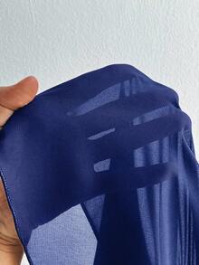 Elenzga Blusa sexy de hombros descubiertos y espalda descubierta de talla grande - azul real - Ver 8