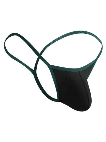 WENEZON Tanga sexy de hombre con bloqueo de color y recorte en la parte trasera