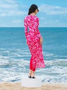 Swim Shayni 1pc Women Floral Random Print Zipper Modest One-Piece Swimsuit - Multicolor - View 2