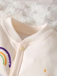Tutina per neonati e bambini piccoli con simpatico motivo a dinosauro, realizzata in tessuto morbido e confortevole, adatta per l'abbigliamento casual dei bambini - Albicocca - Visualizzare 6