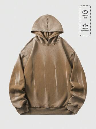 Grunge Punk هودي مطبوع برسم الزيبرا المشوه للرجال، طراز الشارع الفينتاج