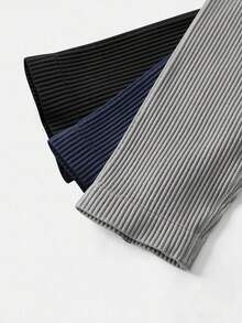 SHEIN 3 条装罗纹无缝紧身裤，适合青少年女孩 - 不透视高腰收腹瑜伽裤，适合健身、运动、跑步、骑行、瑜伽、泡菜球运动、休闲 - 彩色 - 查看 5