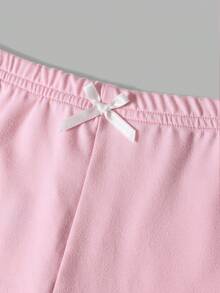 Zyxie 2 chiếc/Bộ áo crop top và quần short chắp vá ren hồng - Hồng - Xem 5