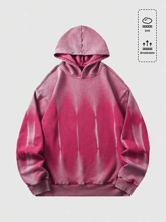 Grunge Punk هودي مطبوع بنمط الزيبرا المشوه للرجال، طراز الشارع الفينتاج