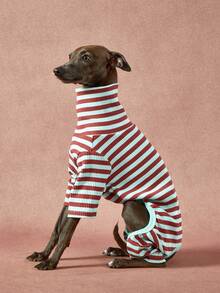 1件宠物秋冬时尚经典复古保暖弹力舒适狗狗高领连体衣 - 彩色 - 查看 5