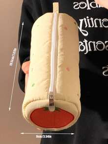 Joivida 1个新款毛绒可爱笔袋文具包，外观高档，可爱大容量笔芯收纳袋，便携式收纳袋，开学季礼物/情人节礼物 - 彩色 - 查看 9